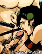 Bondage toons. Get those pretty lips around it, slave!