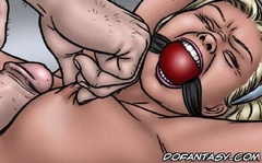 Slave girl comics. Mama's retarded boy fuck captured blonde!