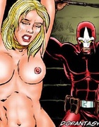 Adult bondage comics. Stalker humiliates blonde naked woman!