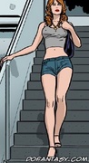 Sado cartoons. Redhead captured by two military guys and taken away in an unknown direction!