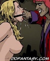Submission. Blonde slave asked to sit on the huge red dildo!