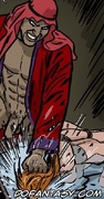 Horror comics. Her arabian master tortures her by the water!