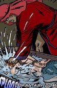 Horror comics. Her arabian master tortures her by the water!