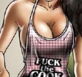 Free bdsm comics. Sexy busty girl cooks in the kitchen almost naked!