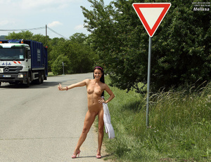 Melissa Nude Hitchhiking in Public and B - Picture 5