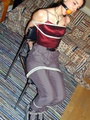 Gagged roped and spread for fun at home - Picture 4