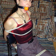Gagged roped and spread for fun at home - Unique Bondage - Pic 5