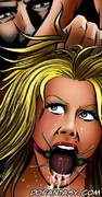 Sado cartoons. Busty tied slave fucked by old torturer in dark basement!