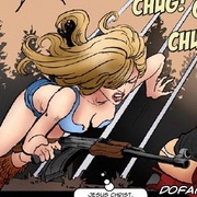 Sado cartoons. Two naked girls trying to escape from the bad guys.