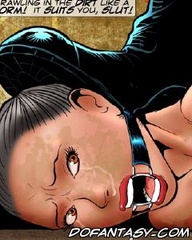 Bdsm cartoons. Roll in the mud dirty whore!