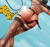 Humiliation comics. Innocent blonde with big tits gets execution from