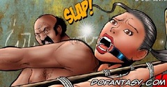 Humiliation comics. Innocent blonde with big tits gets execution from couple of cruel soldiers.
