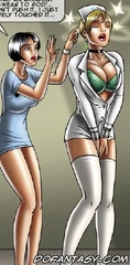 Slave cartoons. Big guy likes anal sex with a nurse.