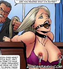 Slave girl. Boss brought his work to a small animal with big tits and pussy.