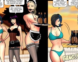 Leashed and gagballed slave twins are - BDSM Art Collection - Pic 3