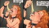 Tied up redhead cute slave asked to drink all the cum out of condom after