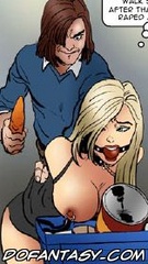 Bondage art. The guy bought a carrot, she will visit today to his girlfriend's pussy.