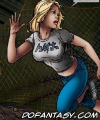 Submission. Woman caught in the net ...