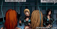 Bondage toons. Crowd naked girls thrown into prison.