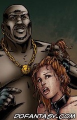 Bondage comics. Pair of healthy blacks fuck little girl with big tits.
