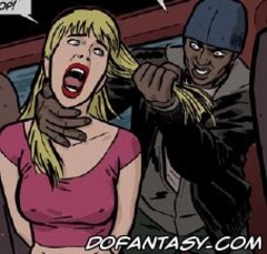 Adult bondage comics. Bad guy tore the girl's blouse, and there seemed huge breasts.