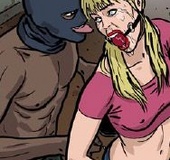 Bondage comics. Outlaw loves to hit the priest of his victims!