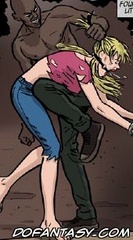 Slave girl comics. Defenseless girl lies on the chalkboard and around the two brutal men.
