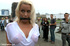 Enslaved blonde girl receives hard sexual punishment in public.
