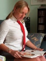Blonde school cutie in uniform spanked - Picture 2