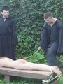 Naked lovely tied to a bench and caned - Picture 5