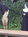 Outdoor convent caning for naked girl - Picture 16