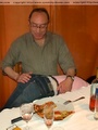 Spanked for bad table manners in front - Picture 4