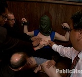 Bound asian slave girl gets her pussy fisted and ass stretsched while