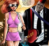 Bdsm comics. Busty young chick in a short skirt flew in the Arab world.