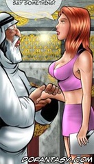 Bdsm comics. Busty young chick in a short skirt flew in the Arab world.