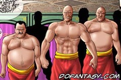 Slave comics. Three big guy fuck cute little girl with big tits but!