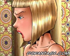Adult bondage comics. On all fours now biatch! Let's see how you'll do with that monster!