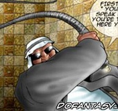 Bondage cartoons. First rule! You can't speak unless you're told to here