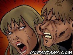 Slave comics. Blonde tied to a pole and started to BDSM sex.