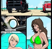 Slave girl. Bad Boys are choosing a new victim on the beach.