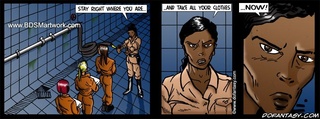 Sado comic. Welcome home you big titty slaves! Move your asses that way!