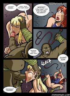 Bondage cartoons. Worship my big fat cock! He's your real master!