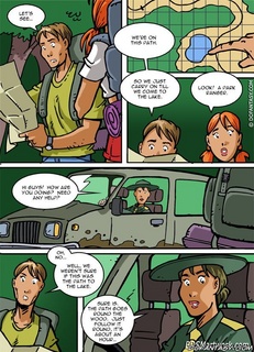 Bdsm cartoons. Two travellers alone in the forest...