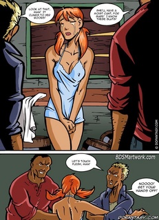 Slave girl comics. We'll see how you like cowhide on your open pussy!
