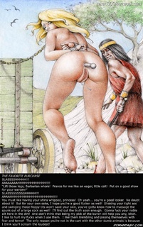 Bdsm art toons. Stop screaming, Celtic slave! You,re nothing but a wil animal that needs to be tamed by thick, brown cock!