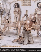 Submission art. Slave beeing selected by the wife of of the plantation