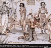 Submission art. Slave beeing selected by the wife of of the plantation
