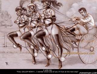 Bondage cartoons. Shake that ass and squeeze your tarmer's prick, filly!