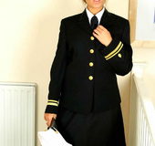 Naval uniform with black stockings