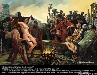 Sado cartoons. Put the hot iron on her pussy, executioner, and the on her nipples!